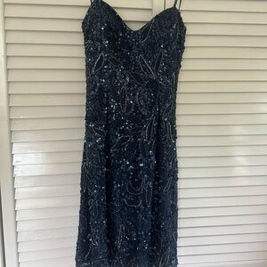 Scala Midnight Blue Strapless Dress